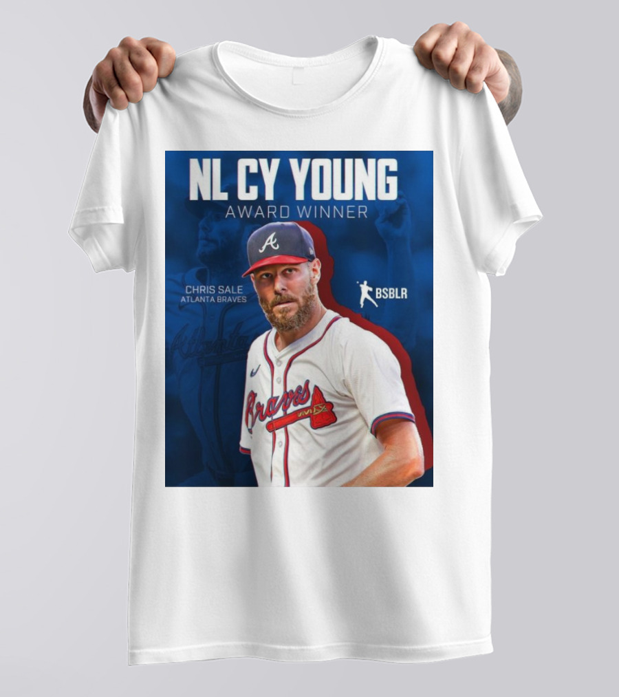 NL Cy Young Award Winner Chris Sale Atlanta Braves BSBLR T-Shirt