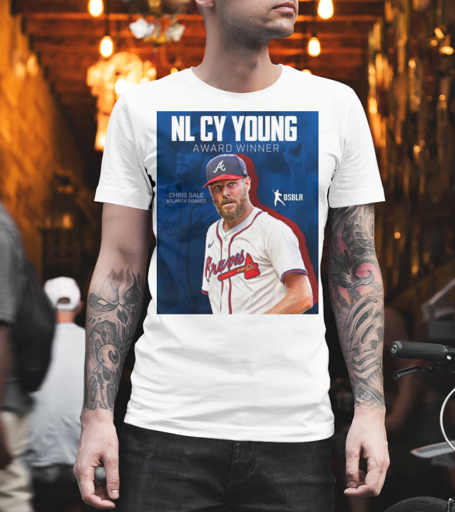 NL Cy Young Award Winner Chris Sale Atlanta Braves BSBLR T-Shirt