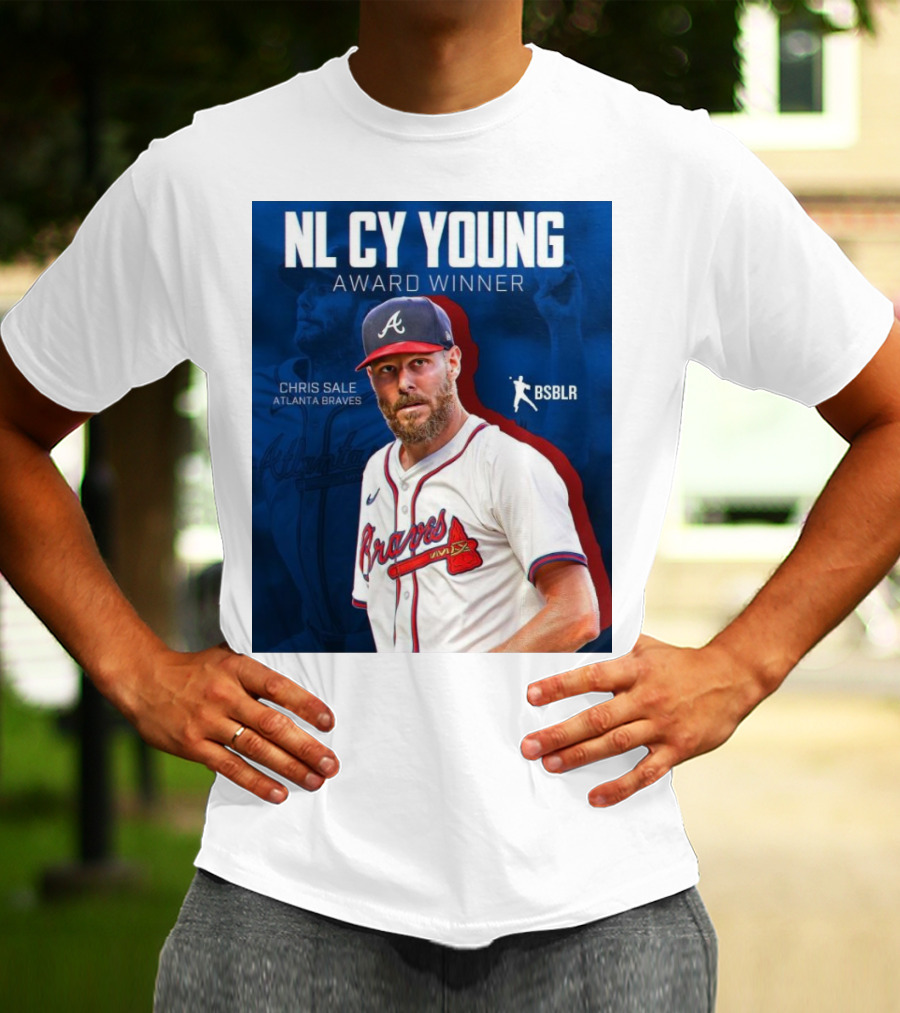 NL Cy Young Award Winner Chris Sale Atlanta Braves BSBLR T-Shirt