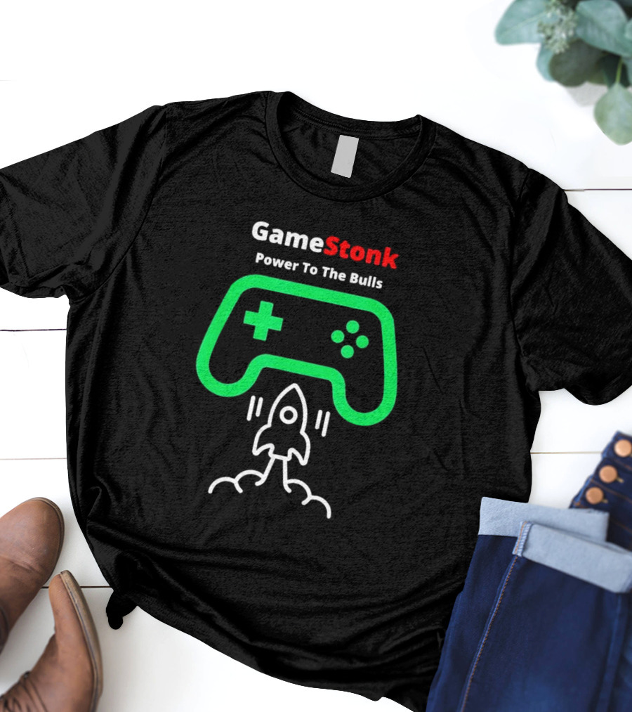 GameStonk Power To The Bulls Hedge Fund Destroyer Wall Street Bets Rocket Controller Classic T-Shirt
