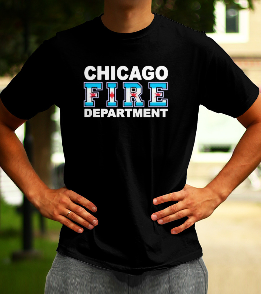 CHICAGO FIRE DEPARTMENT City Flag Inspired T-Shirt
