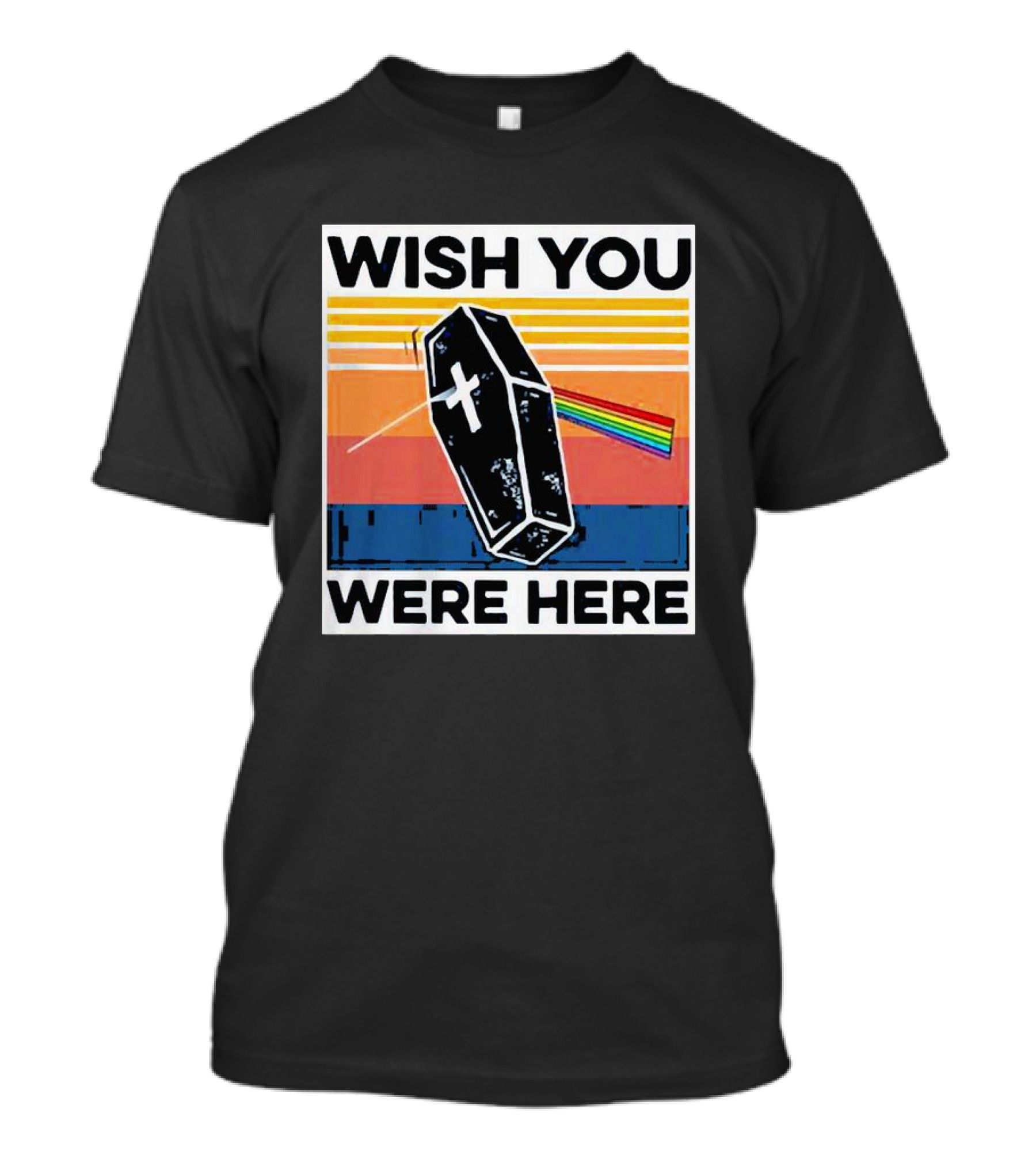 Coffin Wish You Were Here Vintage Rainbow Prism T-Shirt