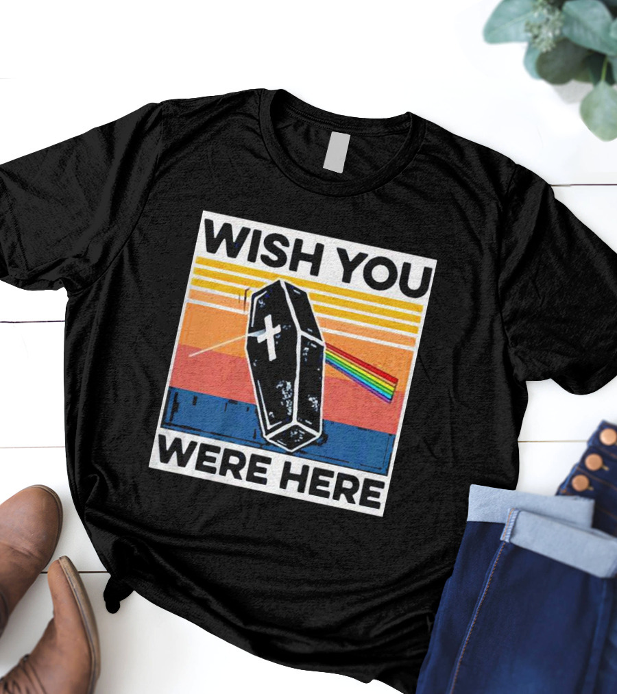 Coffin Wish You Were Here Vintage Rainbow Prism T-Shirt