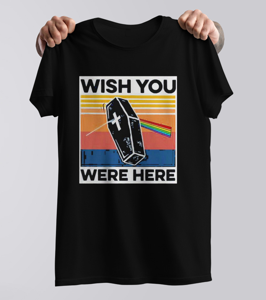 Coffin Wish You Were Here Vintage Rainbow Prism T-Shirt