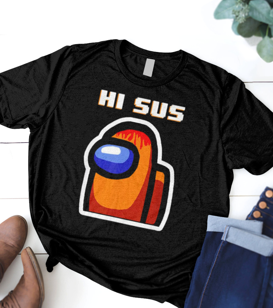 Hi Sus Impostor Among Us Funny Vintage Game T-Shirt