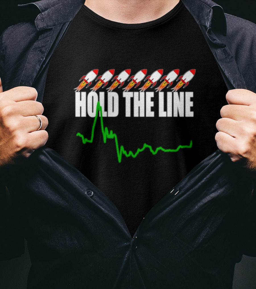 Wall Street Stonk Stocks Hold The Line Rocket Graph Momentum T-Shirt