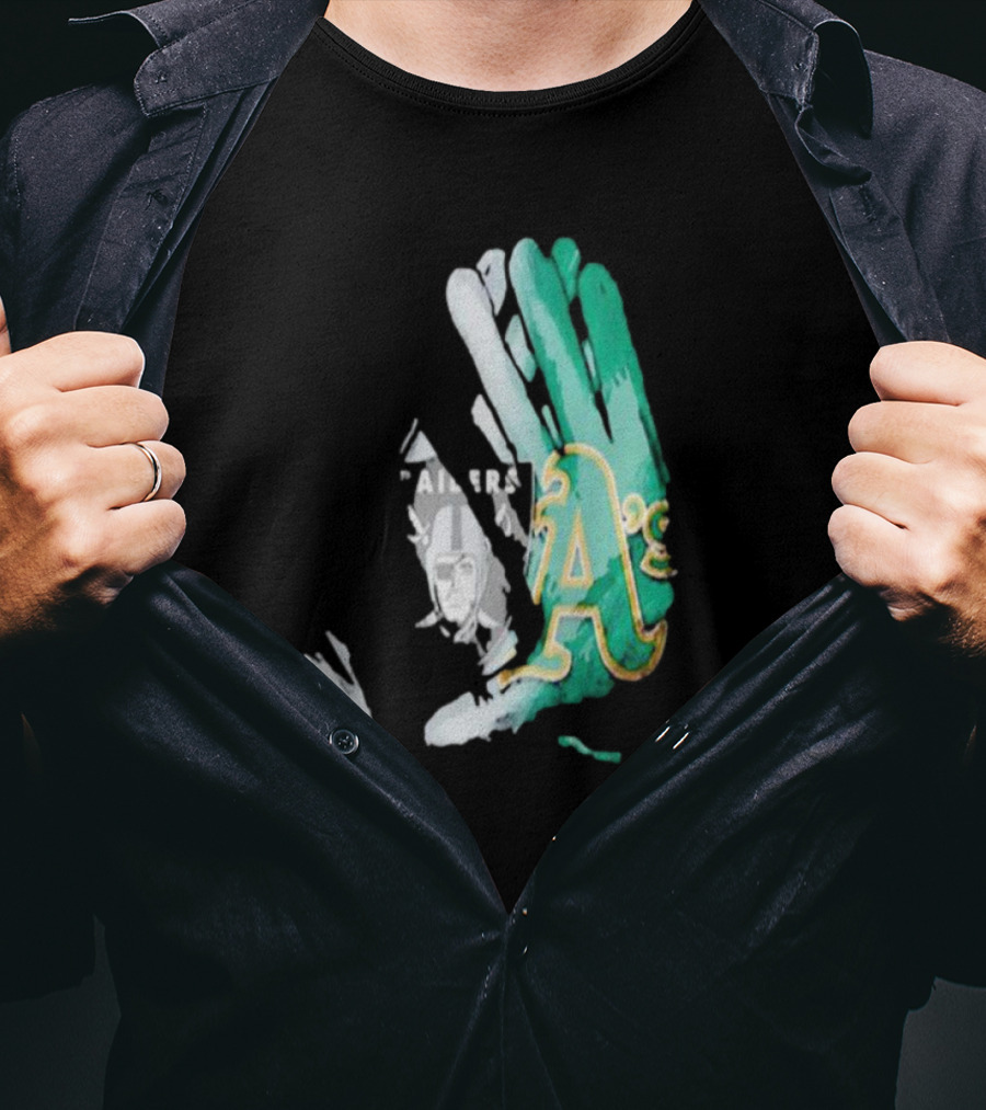 Las Vegas Raiders Oakland Athletics Gloves Diamond Painting T-Shirt