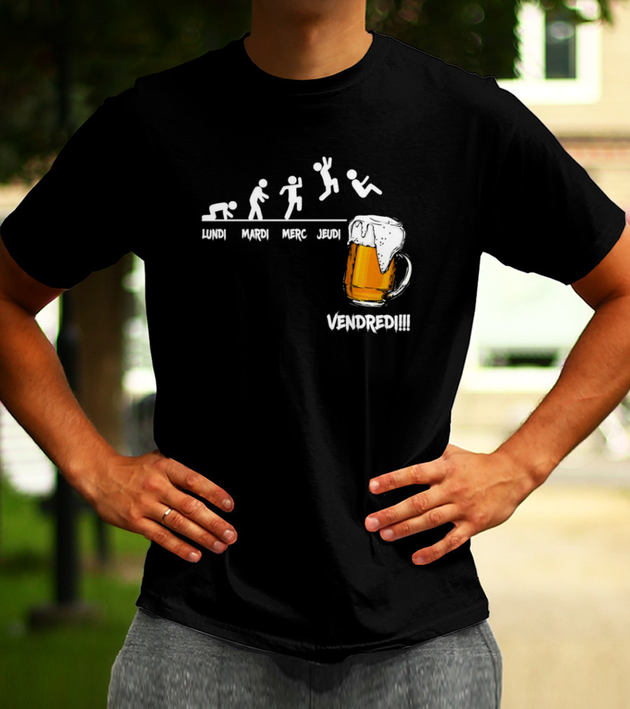 Lundi Mardi Mercredi Jeudi Vendredi Beer Evolution Mug T-Shirt