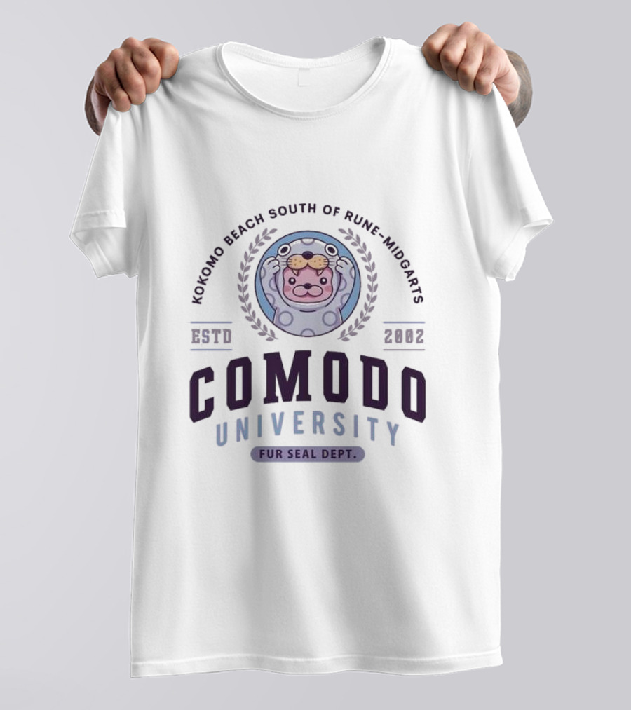 Kokomo Beach South Of Rune Midgard Comodo University Fur Seal Dept 2002 T-Shirt