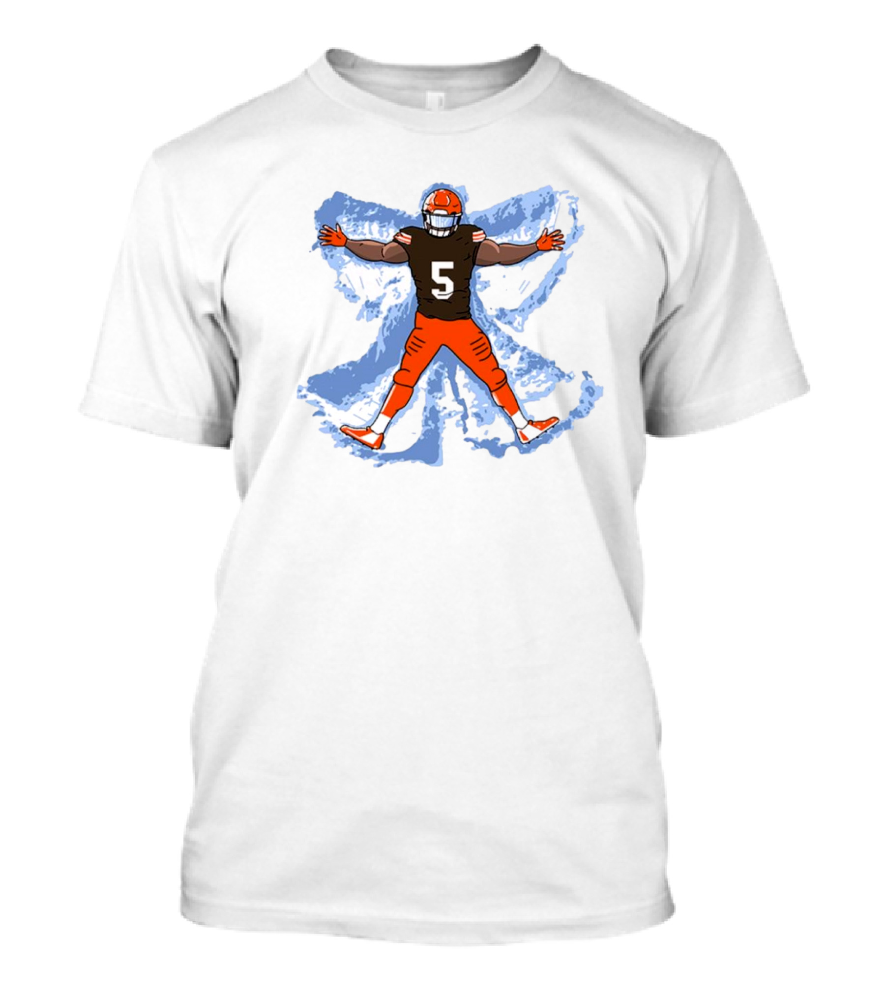 Cleveland Browns Jameis Winston Number 5 Snow Angel Dub T-Shirt