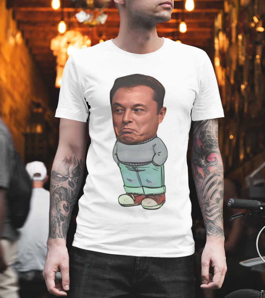 Musk Chill Guy Cartoon Style Humor Character T-Shirt