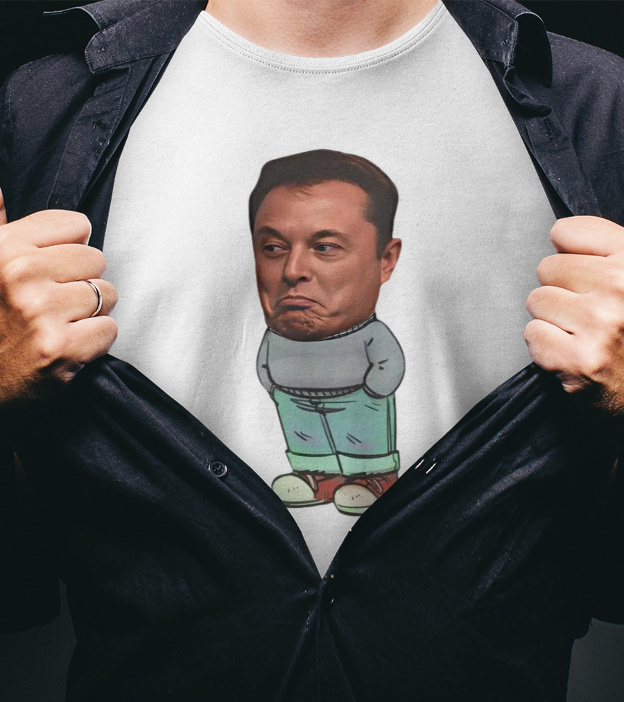 Musk Chill Guy Cartoon Style Humor Character T-Shirt