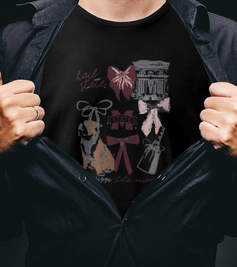 Hail State Mississippi State University Bulldogs Bow Logo Champ T-Shirt