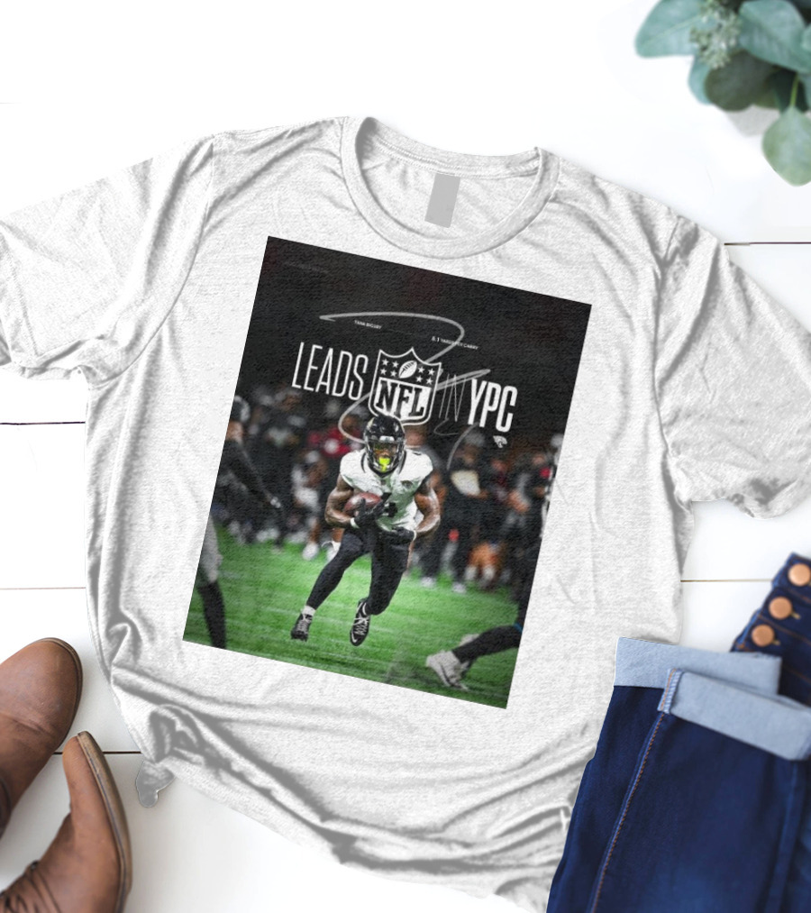 Tank Bigsby Jacksonville Jaguars NFL Leads YPC Signature Football Action T-Shirt