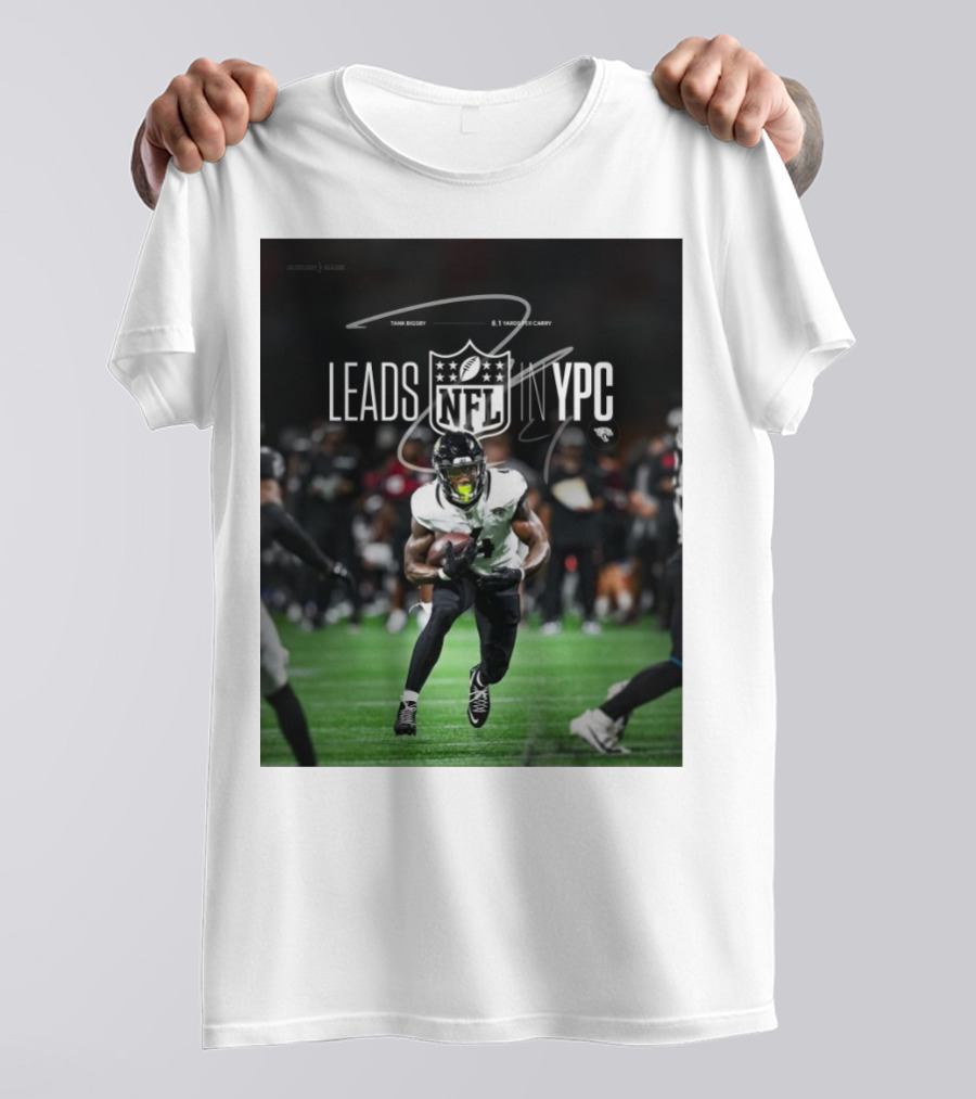 Tank Bigsby Jacksonville Jaguars NFL Leads YPC Signature Football Action T-Shirt