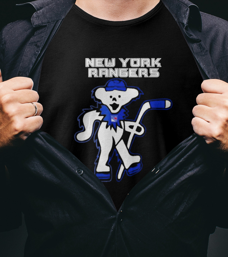 New York Rangers Grateful Dead Dancing Bear Hockey T-Shirt