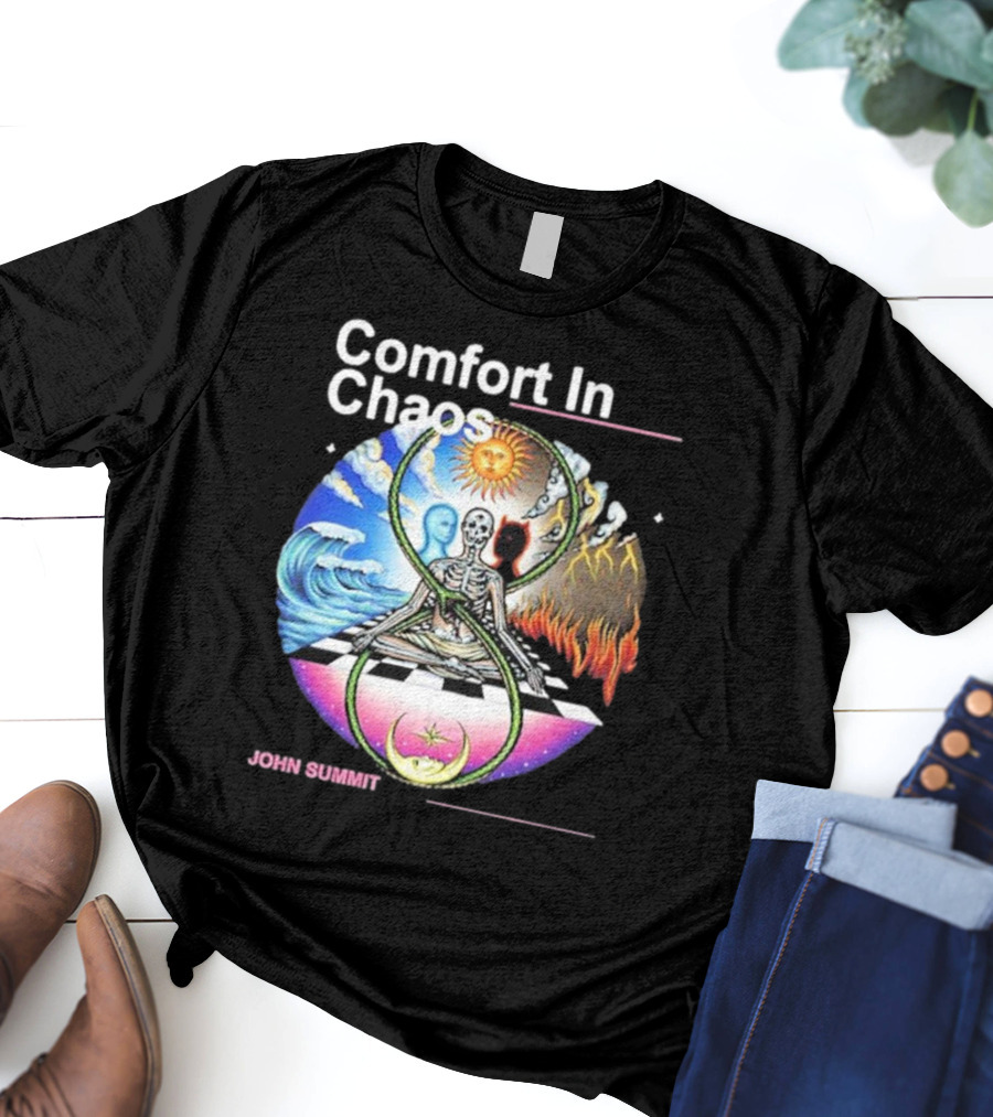 Comfort In Chaos John Summit The Good And The Evil Sun Moon Skeleton T-Shirt