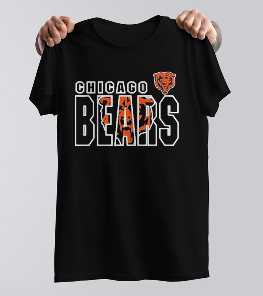 Chicago Bears Youth NFL Properties Double Logo Bear Head T-Shirt