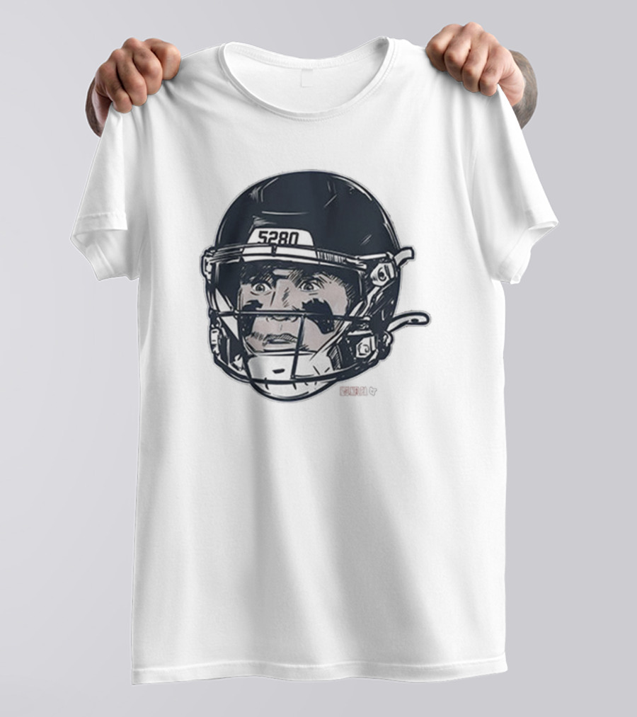 5280 Denver Broncos Crazy Eyes NFL Football Bo Nix Painting T-Shirt