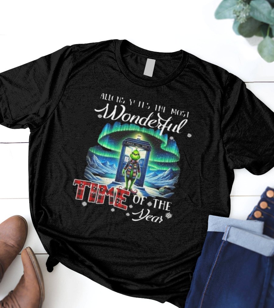 Allons-Y It’s The Most Wonderful Time Of The Year Grinch Police Box T-Shirt