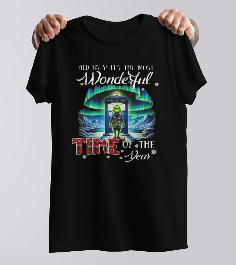 Allons-Y It’s The Most Wonderful Time Of The Year Grinch Police Box T-Shirt
