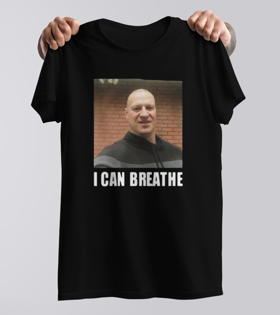 Bruhtees I Can Breathe Man Smiling Against Brick Wall T-Shirt