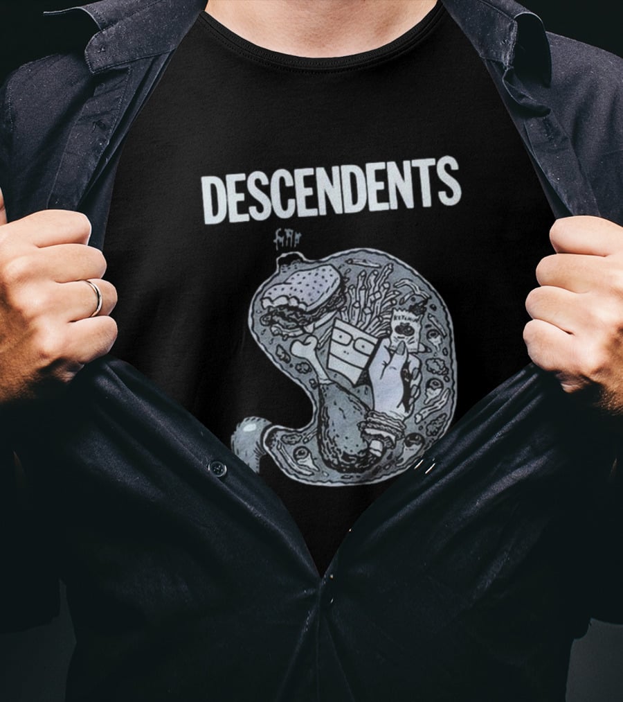DESCENDENTS Hypercaffium Spazzinate Funny Stomach Graphic T-Shirt
