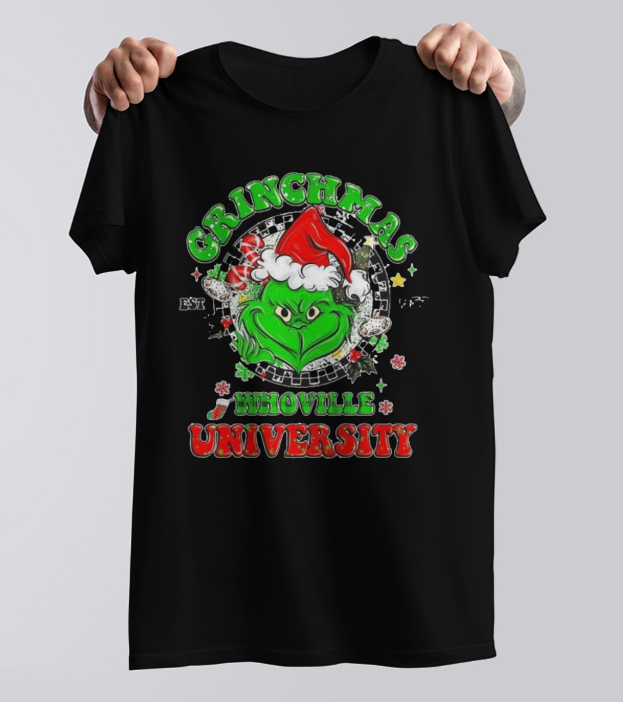 Grinchmas Whoville University Est 1957 Merry Christmas Grinch T-Shirt