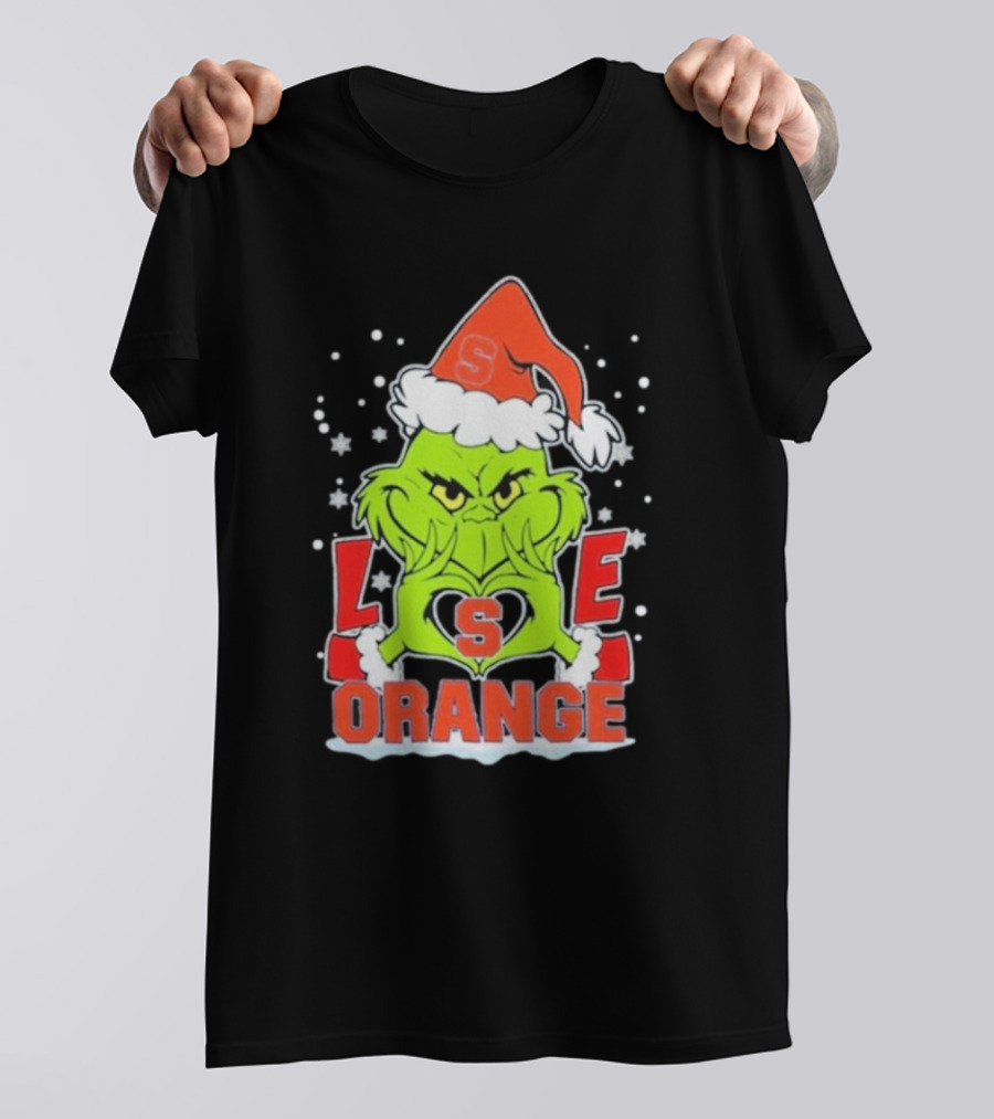 Grinch Love Syracuse Orange Football Christmas T-Shirt