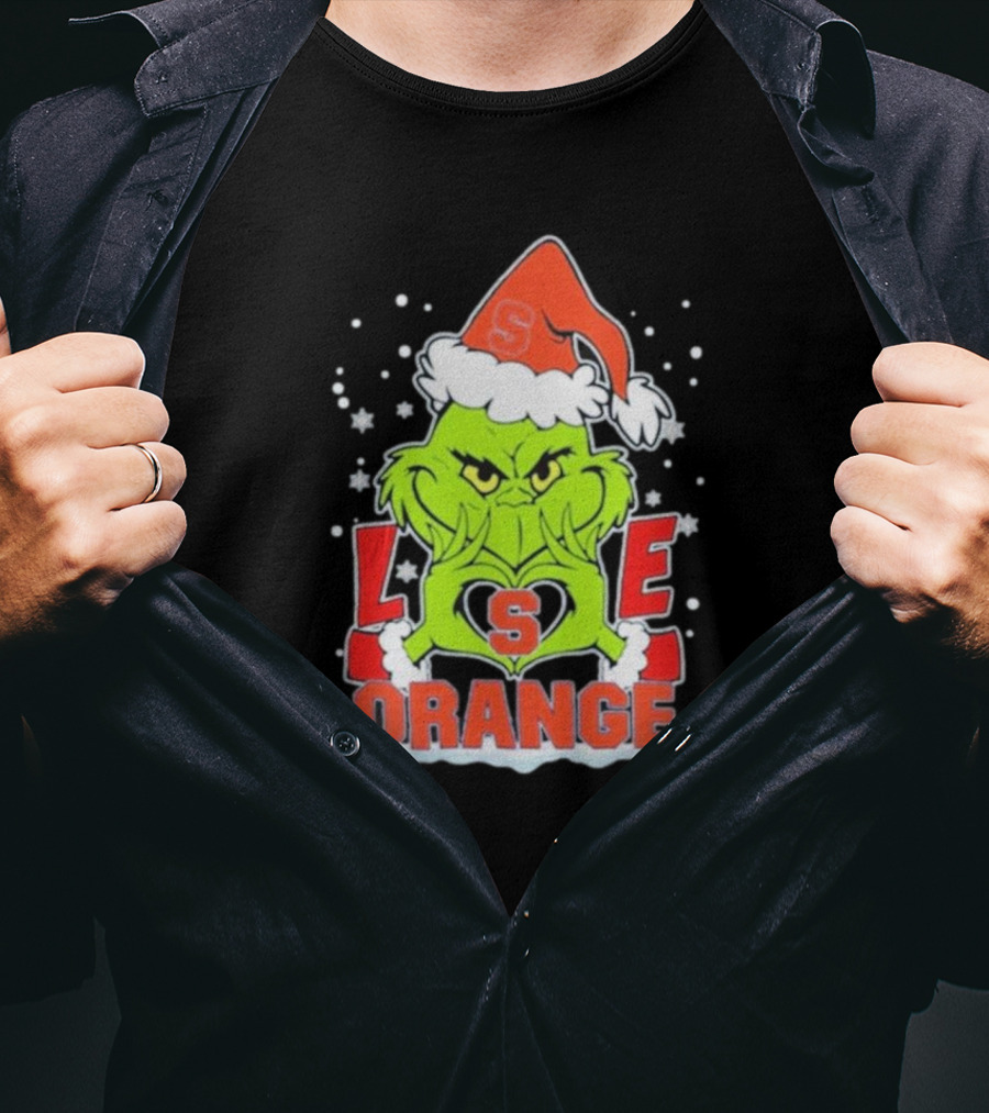 Grinch Love Syracuse Orange Football Christmas T-Shirt