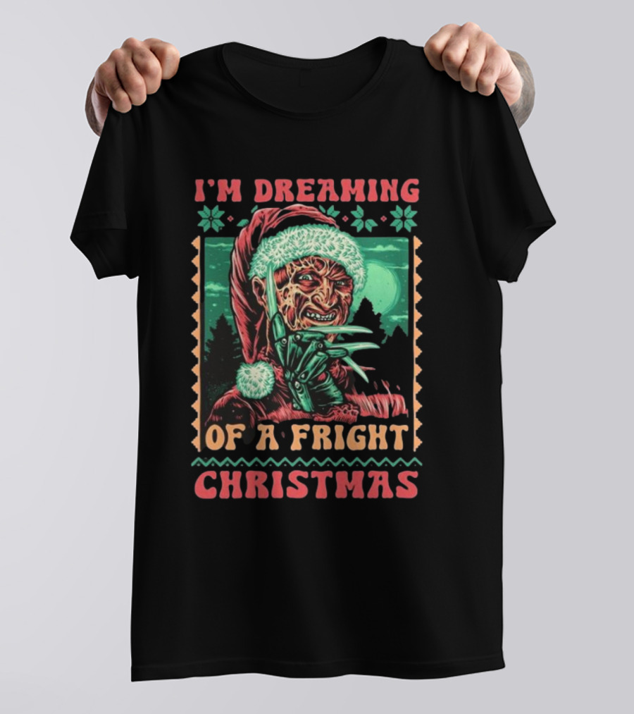 I’m Dreaming Of A Fright Christmas Santa Horror Claws Moon Holiday Scary Night T-Shirt