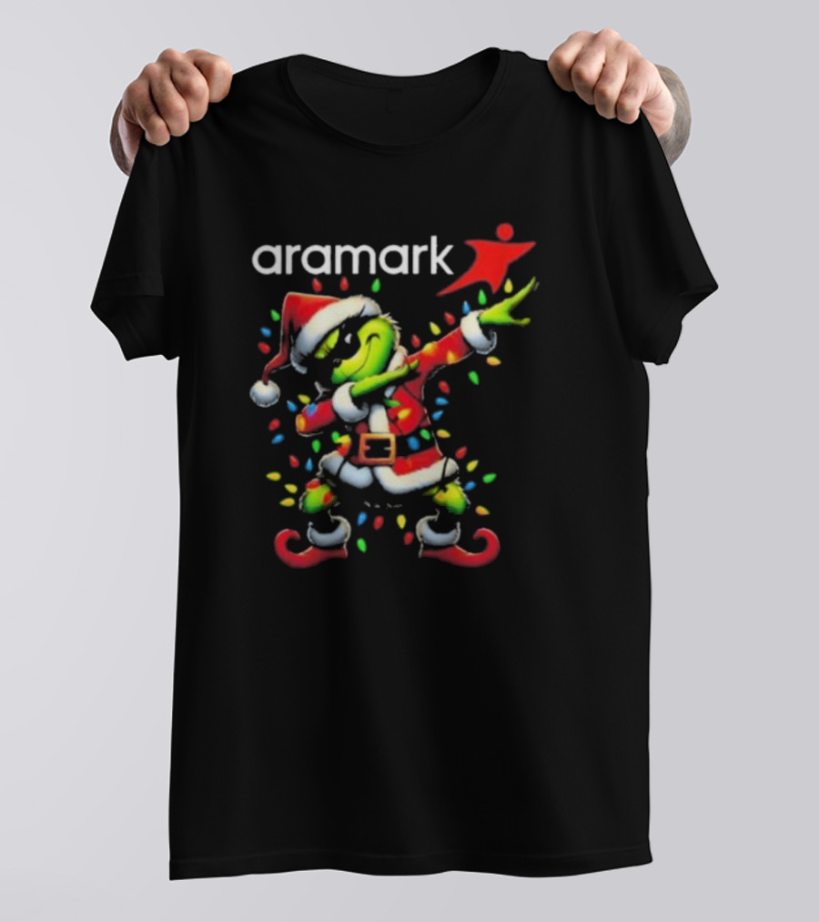 Aramark Santa Grinch Dabbing Christmas T-Shirt