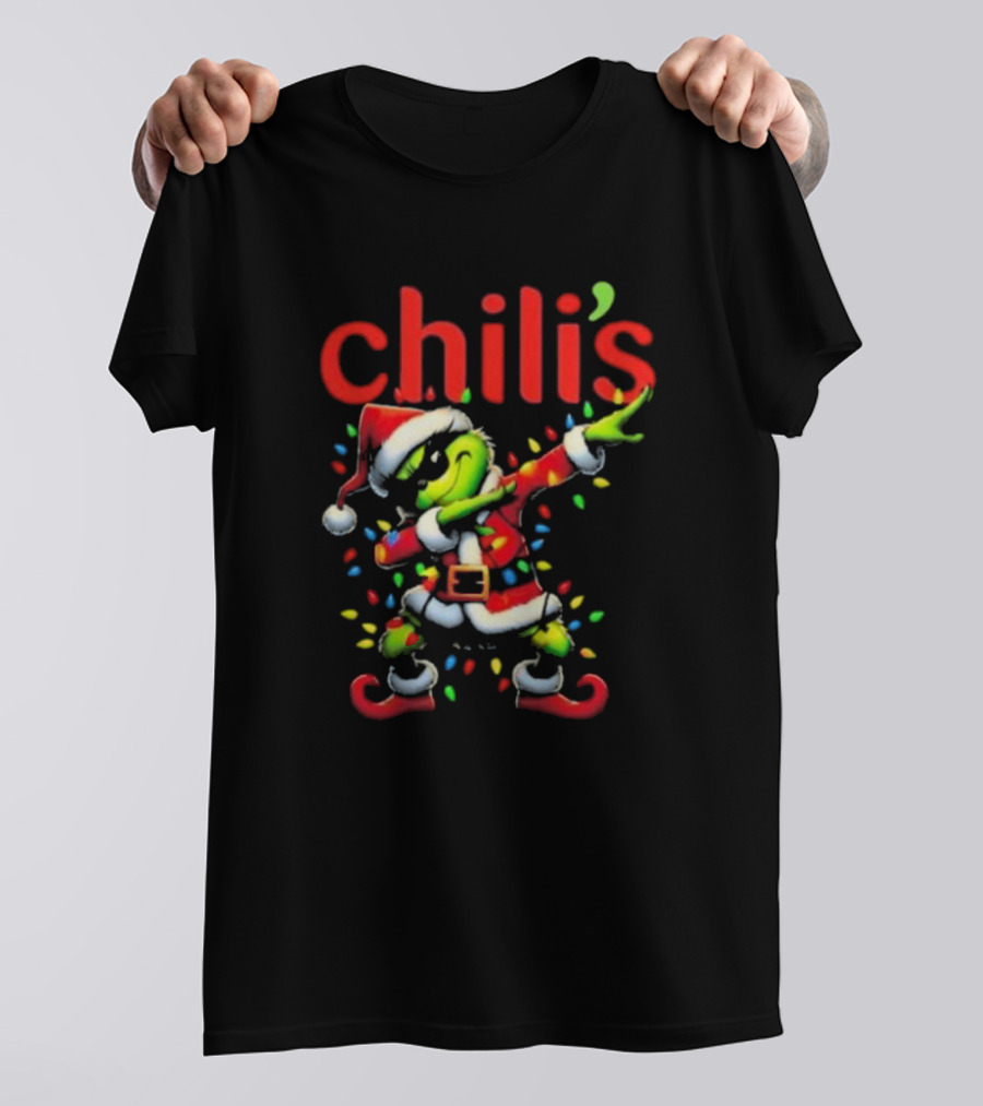 Chili's Santa Grinch Dabbing Merry Christmas T-Shirt