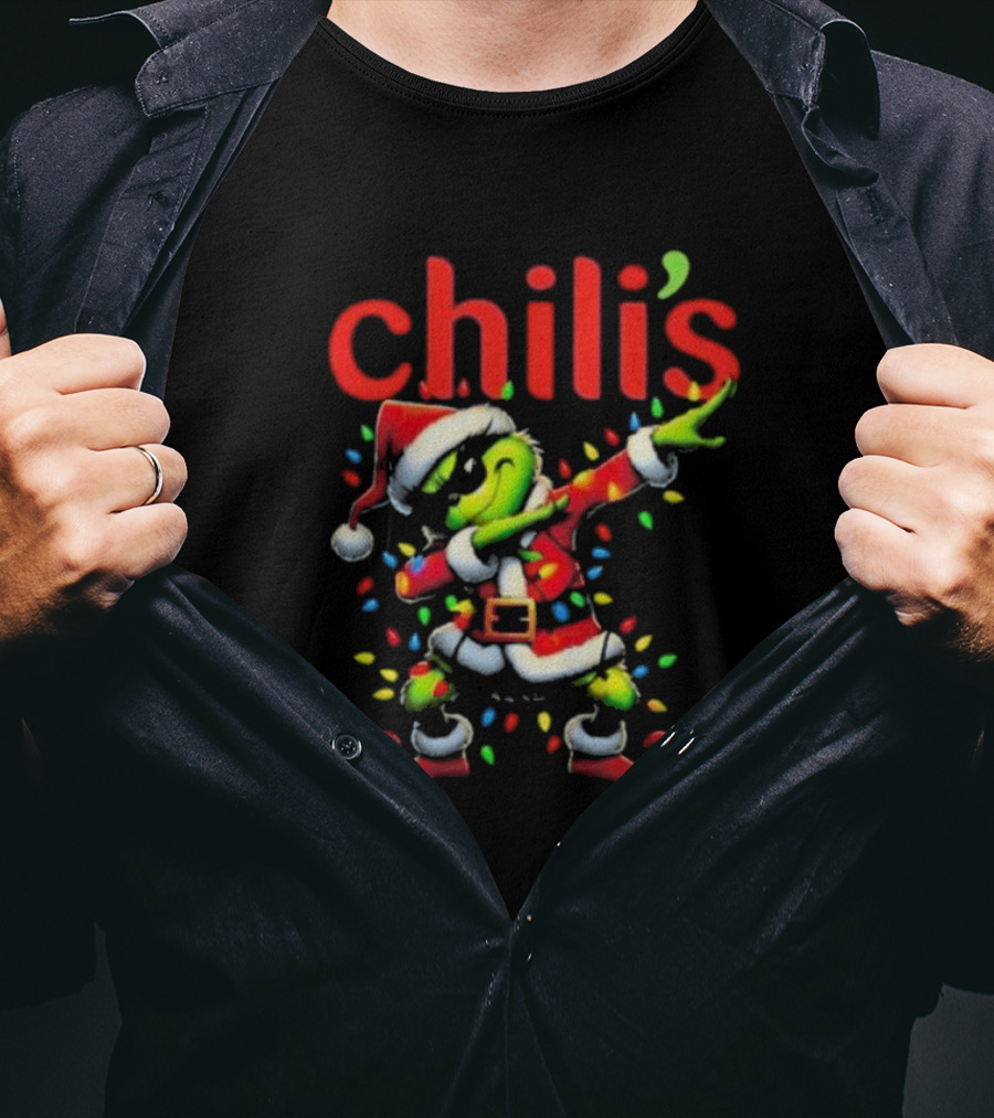Chili's Santa Grinch Dabbing Merry Christmas T-Shirt