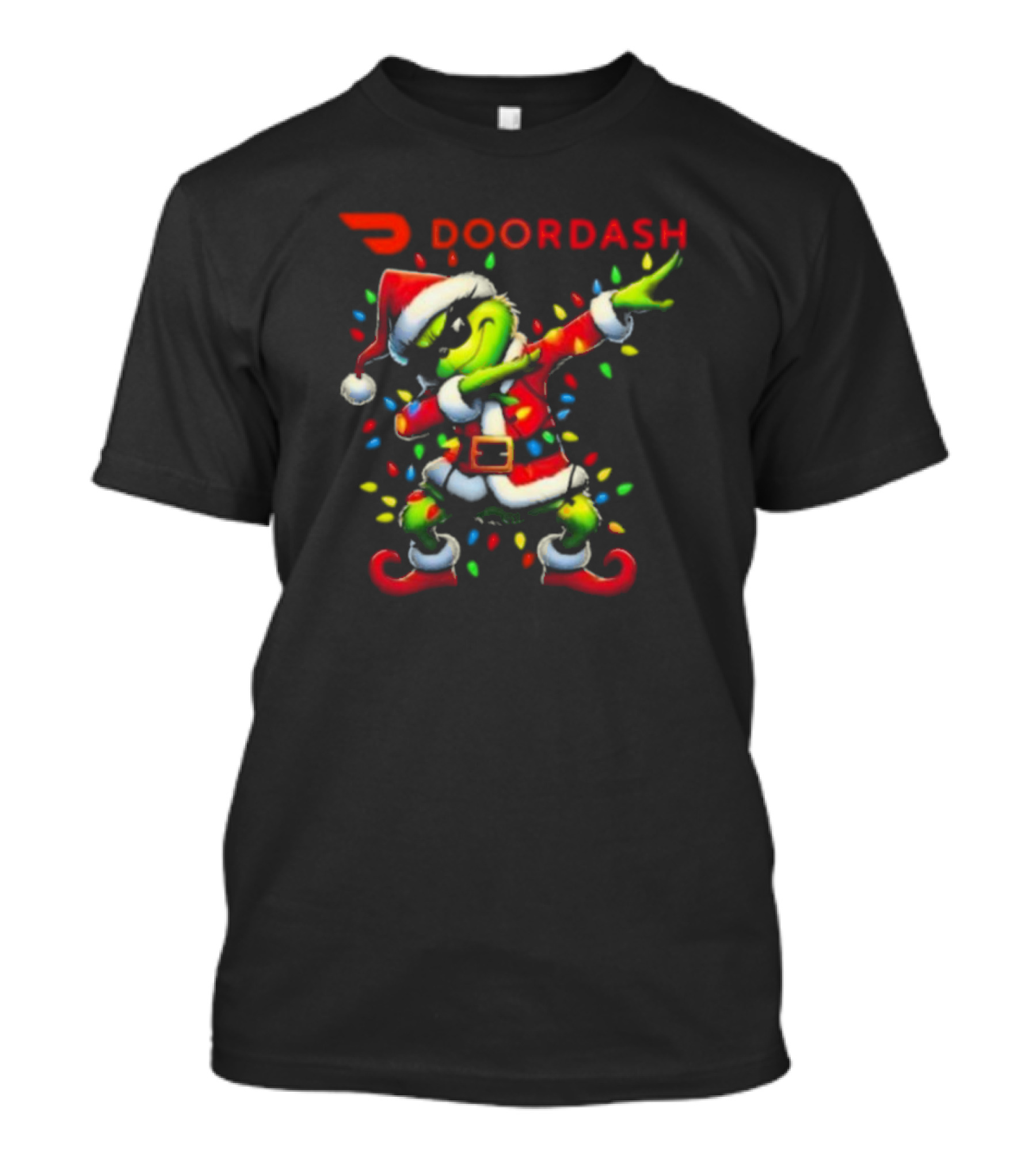 DoorDash Santa Grinch Dabbing Christmas T-Shirt