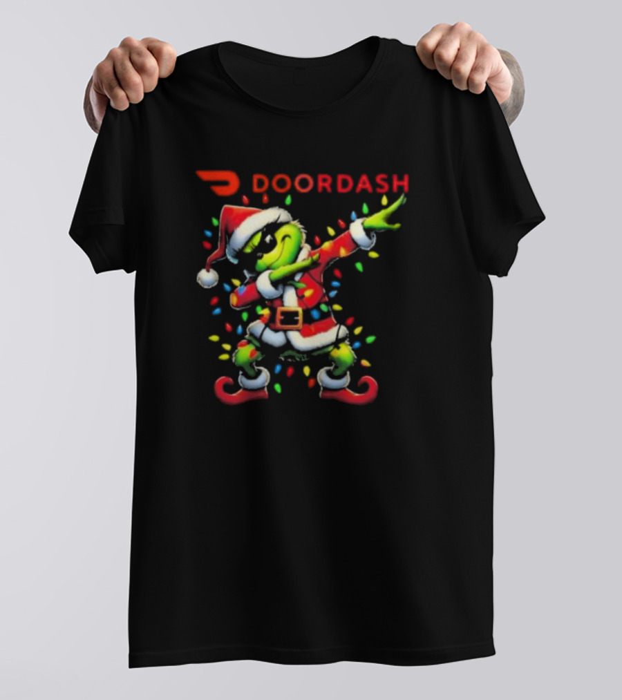 DoorDash Santa Grinch Dabbing Christmas T-Shirt