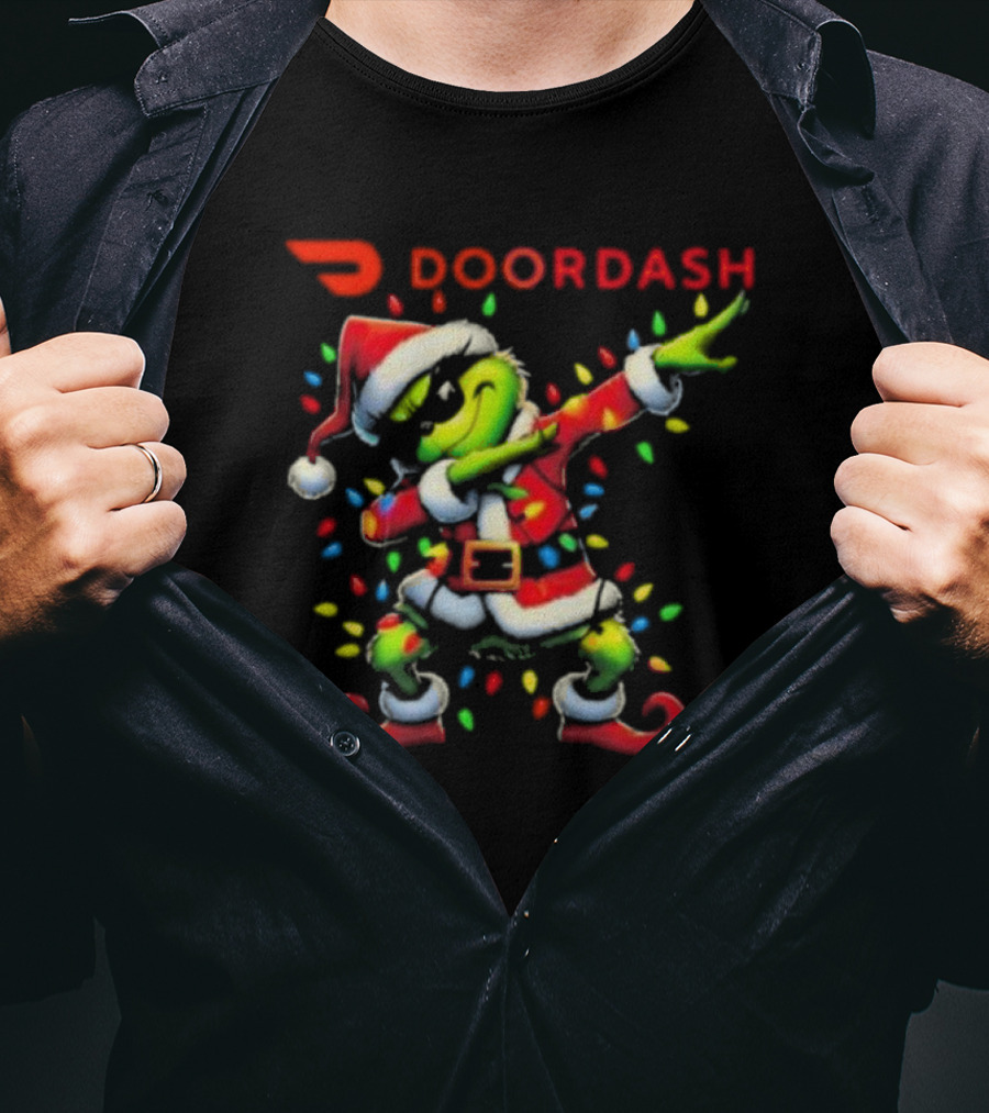 DoorDash Santa Grinch Dabbing Christmas T-Shirt