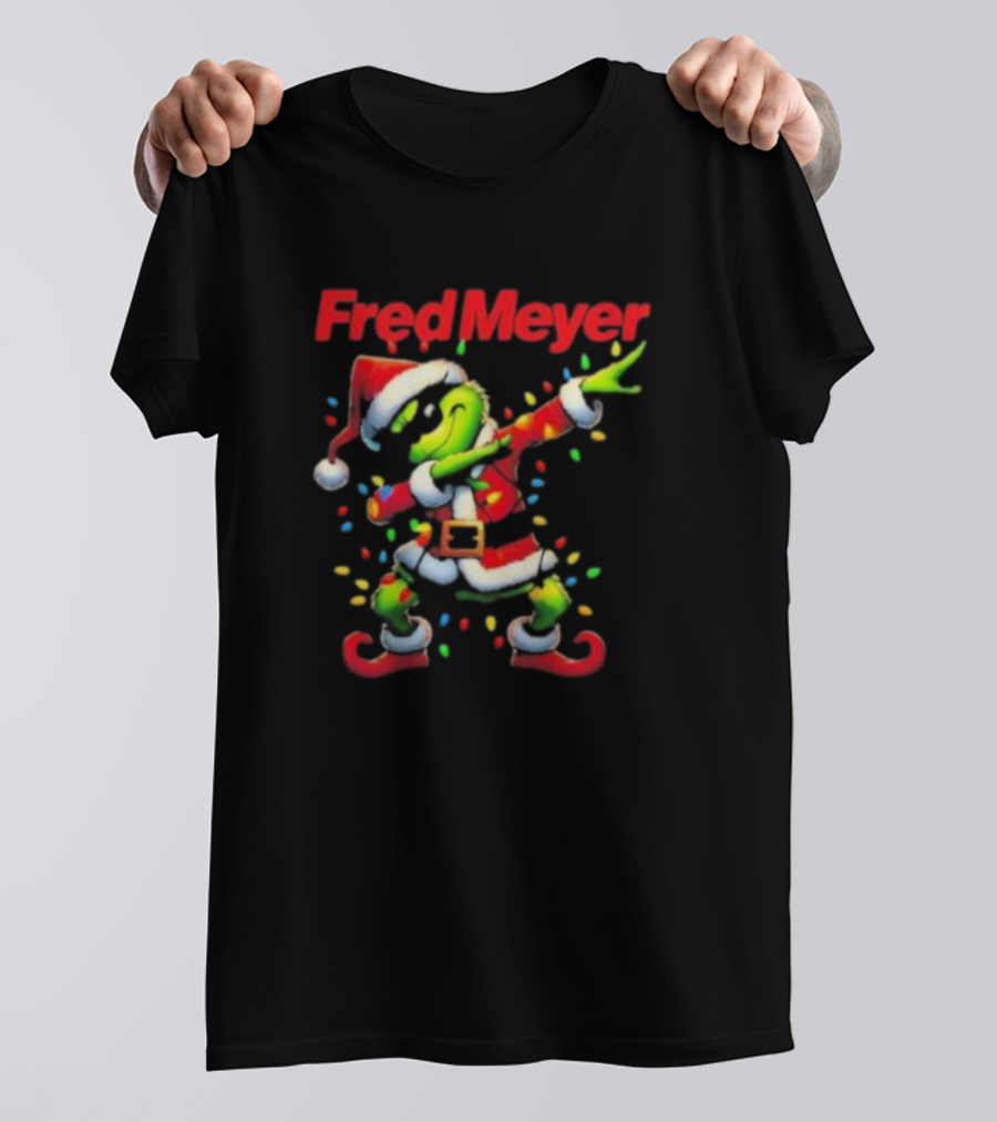 Fred Meyer Santa Grinch Dabbing Merry Christmas T-Shirt