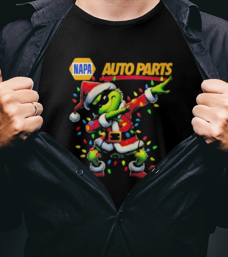 NAPA Auto Parts Santa Grinch Dabbing Christmas T-Shirt