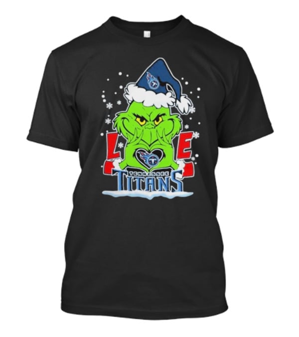 Grinch Love Tennessee Titans Football Christmas T-Shirt