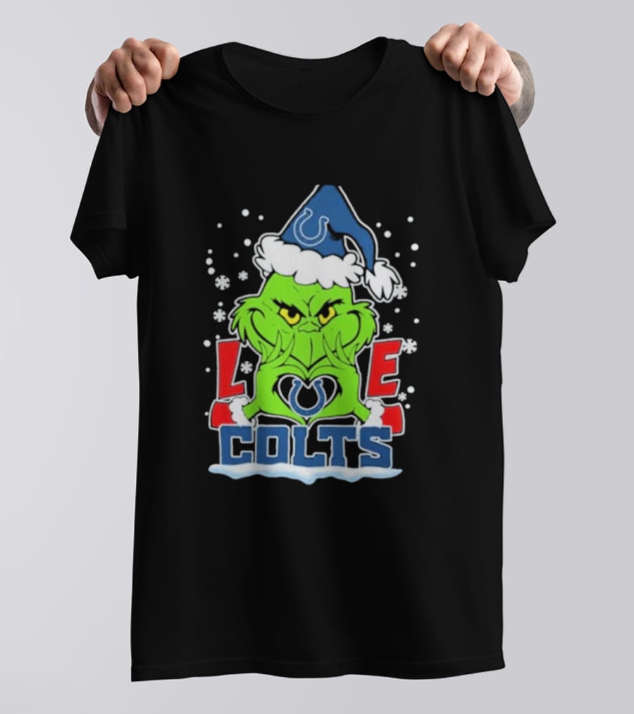 The Grinch Love Indianapolis Colts Football Christmas T-Shirt