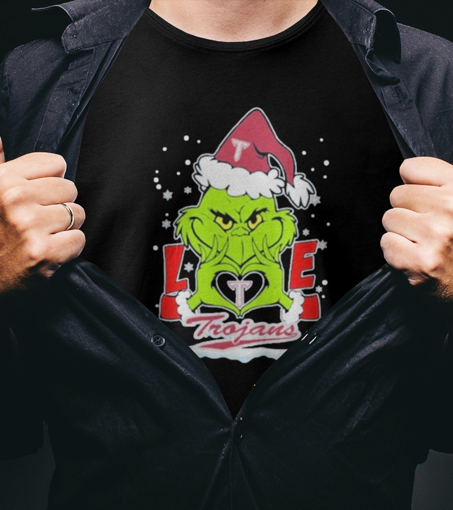 The Grinch Love Troy Trojans Christmas T-Shirt