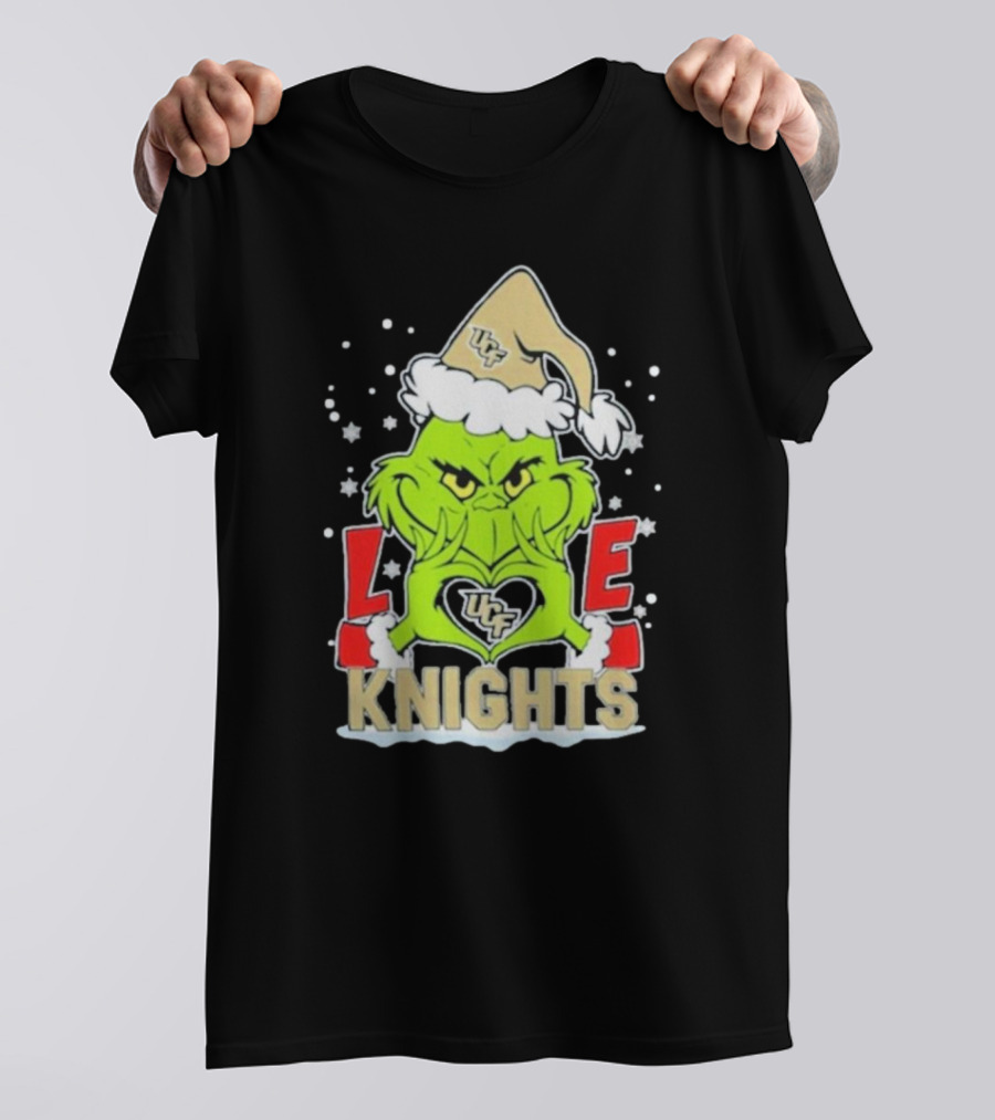 Grinch Love UCF Knights Christmas Football T-Shirt