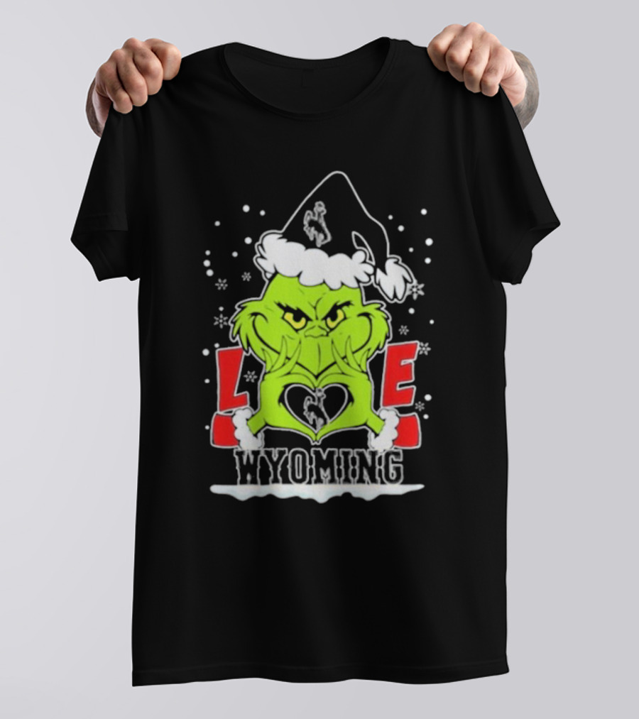 The Grinch Love Wyoming Cowboys Christmas T-Shirt