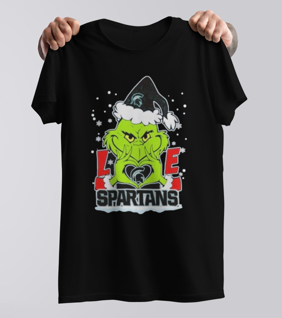 The Grinch Love Spartans Michigan State Christmas T-Shirt