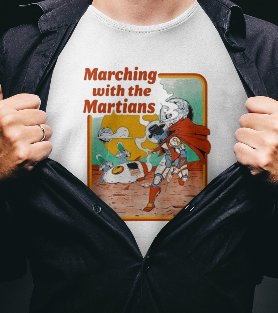 Marching With The Martians Dexter And The Moonrocks Retro Sci-Fi Adventure T-Shirt