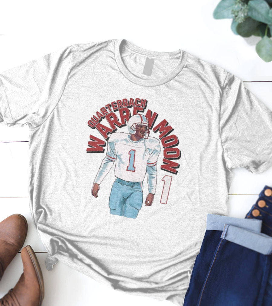 Warren Moon Quarterback Houston Oilers Number 1 T-Shirt