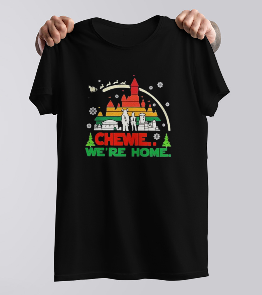 Retro 90s Chewie We're Home Pastel Christmas Snowflakes T-Shirt