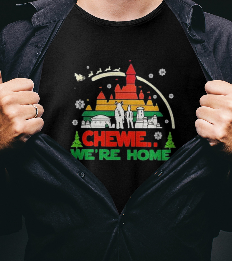 Retro 90s Chewie We're Home Pastel Christmas Snowflakes T-Shirt