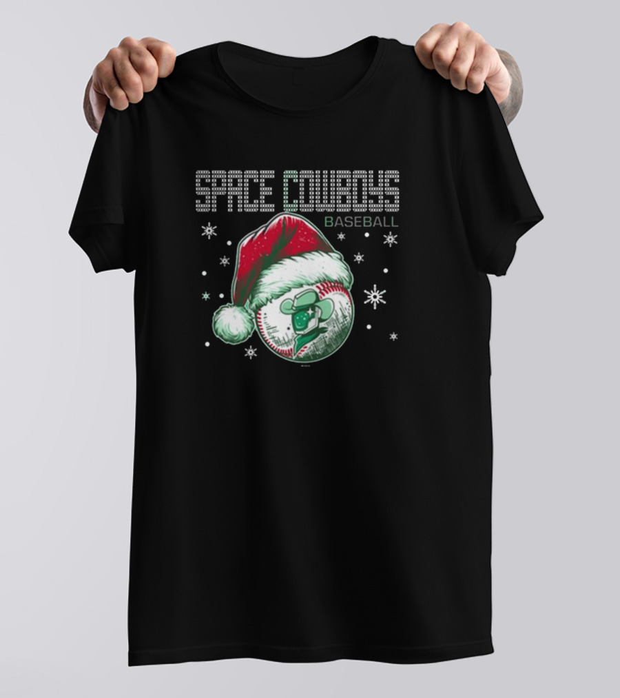 Space Cowboys Baseball Santa Hat Christmas Sweater T-Shirt